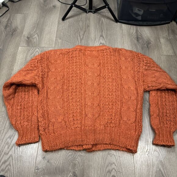 Vintage Forenza Mohair Cardigan Sweater Cable Knit Dome Buttons Womens Medium - Picture 5 of 5